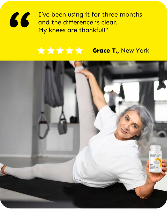 Active woman stretching and smiling indoors.