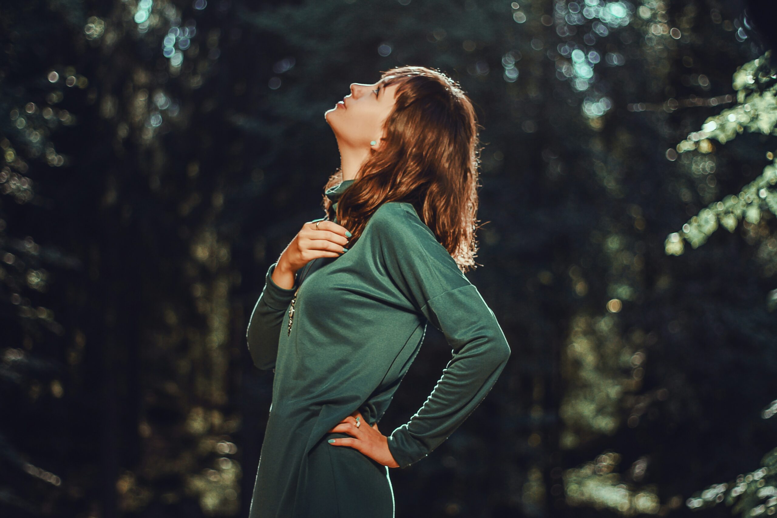Woman walking through autumn path, staying active during menopause